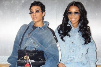 Brandy and Monica Promoted the 22Boy is Mine22 Tour in Blue Denim Alexander Wang and Balenciaga Look