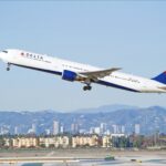 Delta 767 taking off in Los Angeles