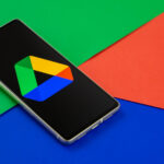 Google Drive logo on smartphone Stock photo