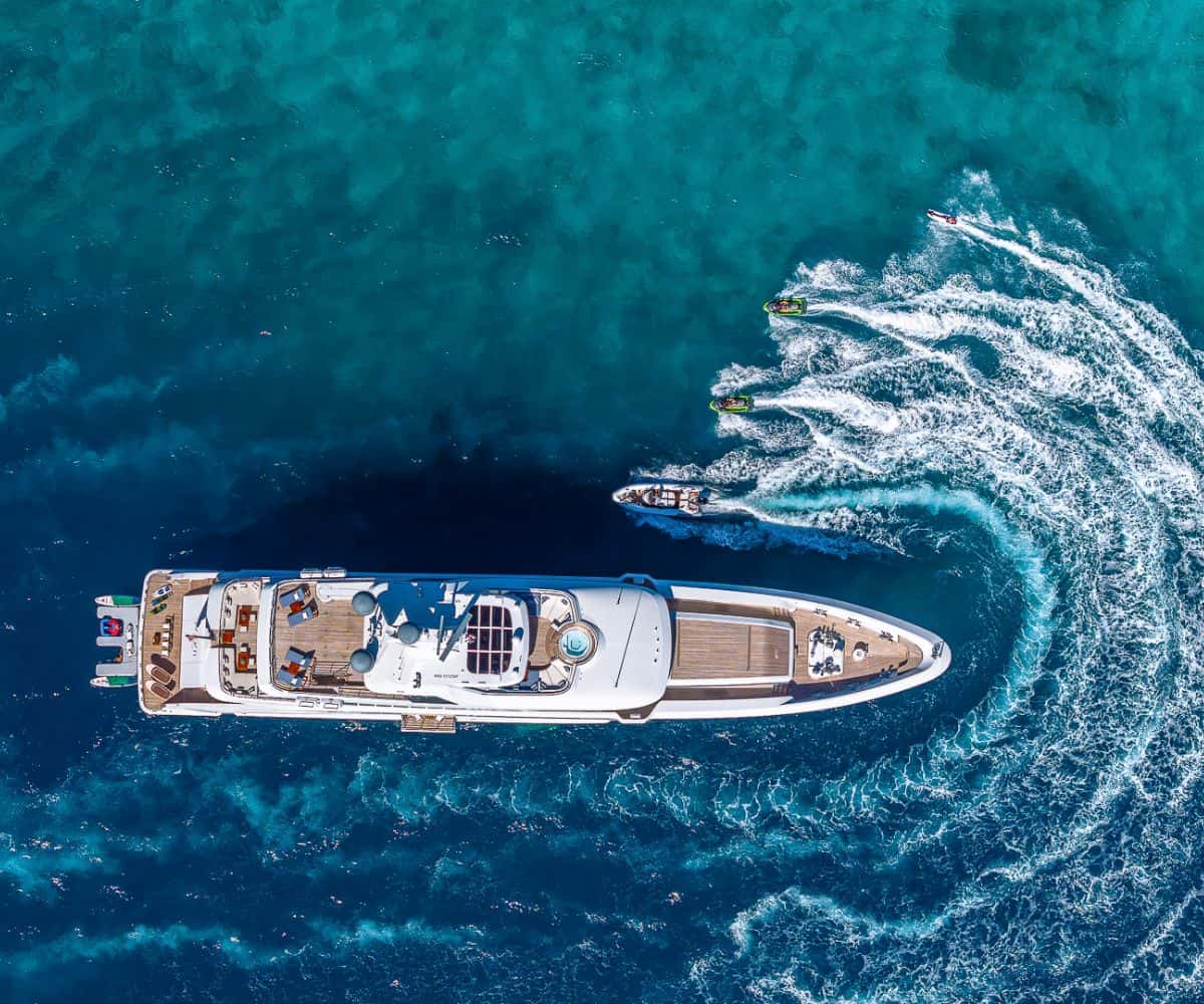 Rock It aerial view with toys credit Yachting Image