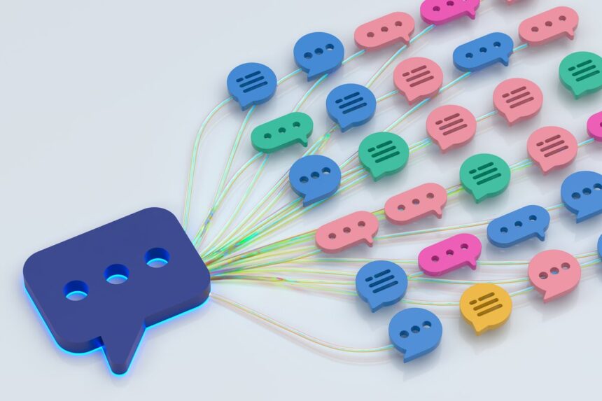 ai chatbot speech bubbles neural network structure