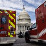 ambulances and capitol building