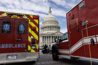 ambulances and capitol building
