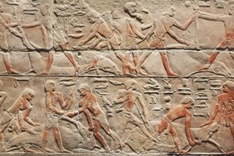 old kingdom of ancient egypt limestone relief