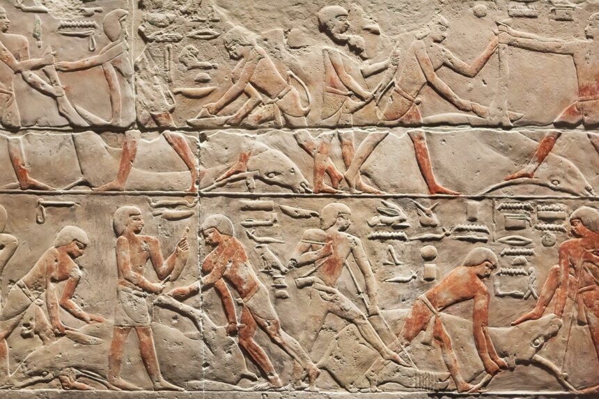 old kingdom of ancient egypt limestone relief