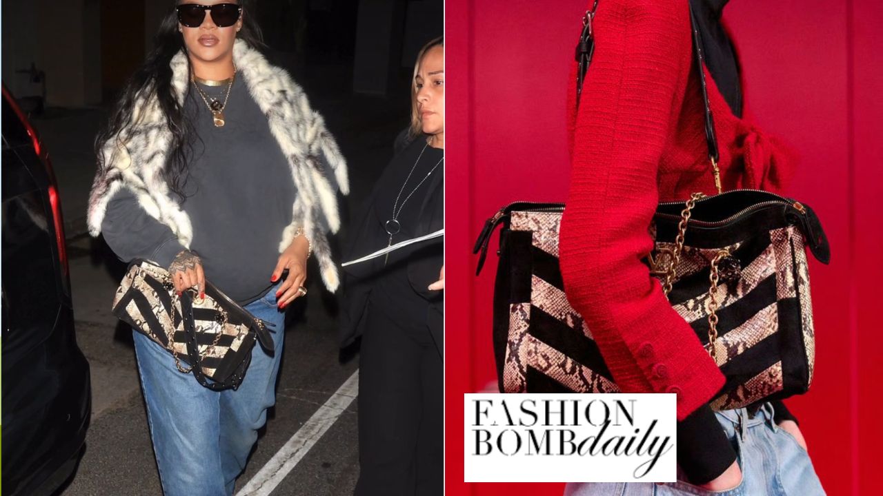 Rihanna Was Captured Dining at Giorgio Baldi in an Archive Vintage Fur Store with Valentino Accessor