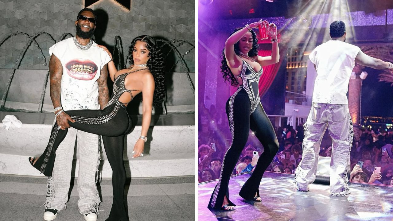 You Ask We Answer Keyshia KaOir Posed in a Black Norma Kamali Studded Look Alongside Hubby Gucci Man