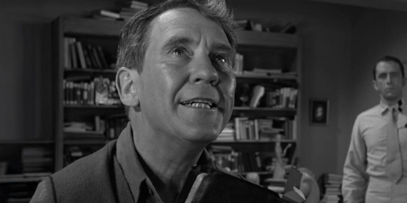 burgess meredith as romney wordsworth in 22the obsolete man 22 from the twilight zone