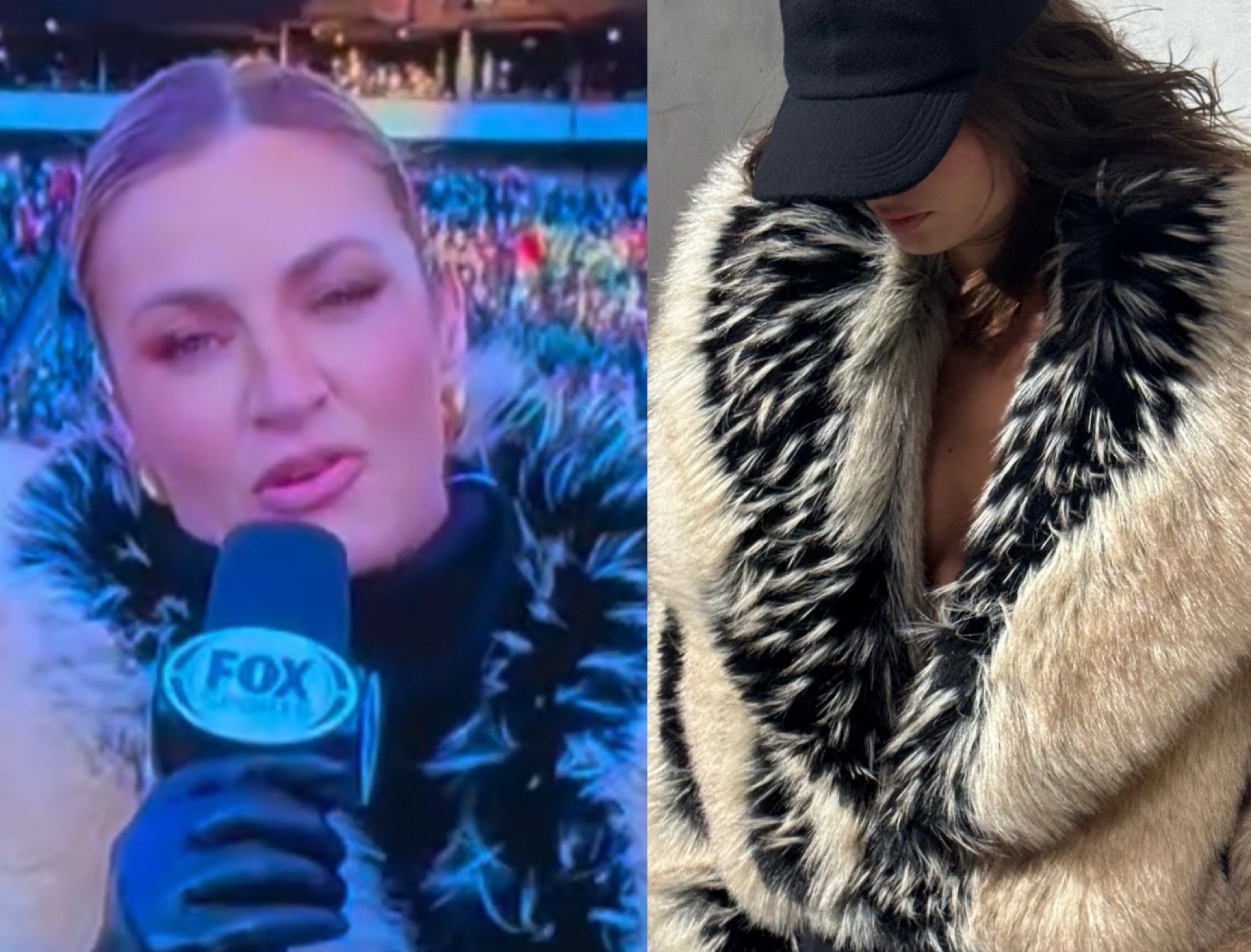 Erin Andrews Wore a 950 Auter The Fox Faux Fur Jacket While Commentating Game Day final 17 copy