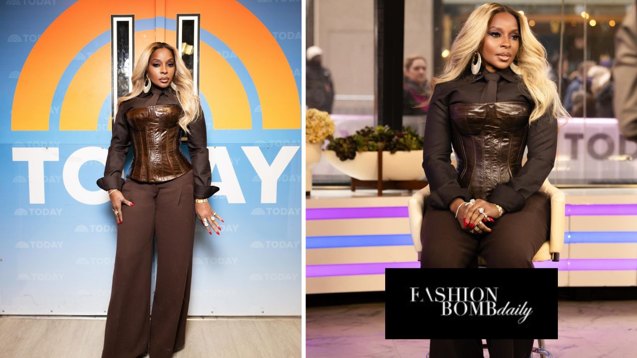 Mary J Blige Promoted her MJB X Vegas Residency in a Brown Sergio Hudson Look feat