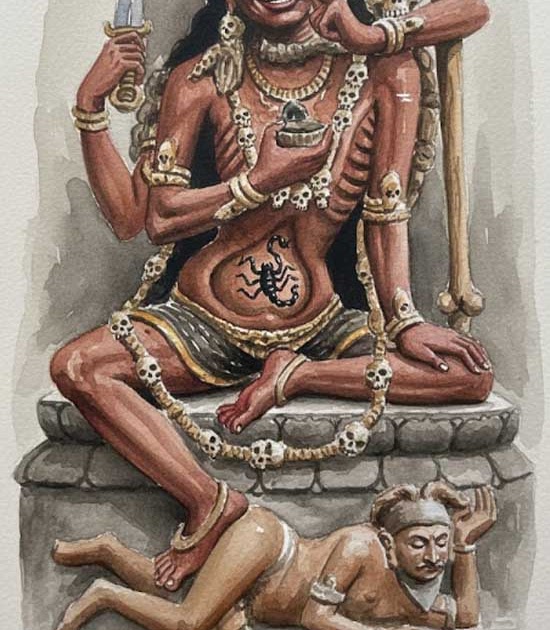 Charchika20Mudra20Of20Goddess20Chamunda20E2809320Cleaning20Her20Teeth20With20Little20F