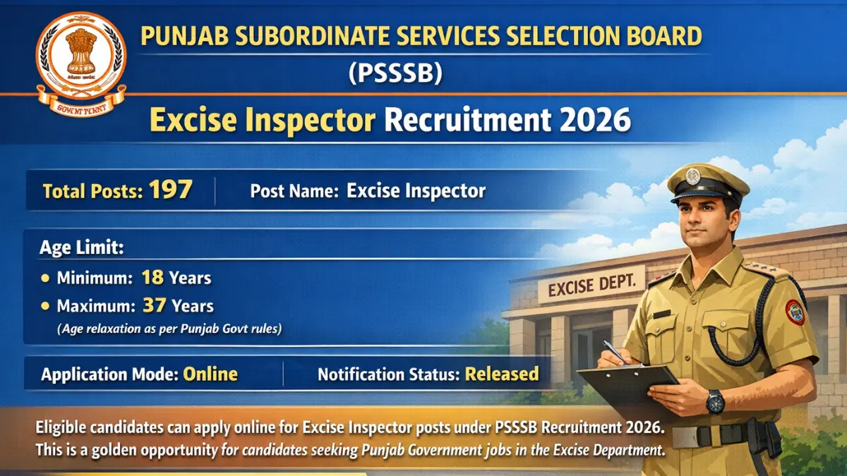 PSSSB Excise Inspector Recruitment 2026.webp