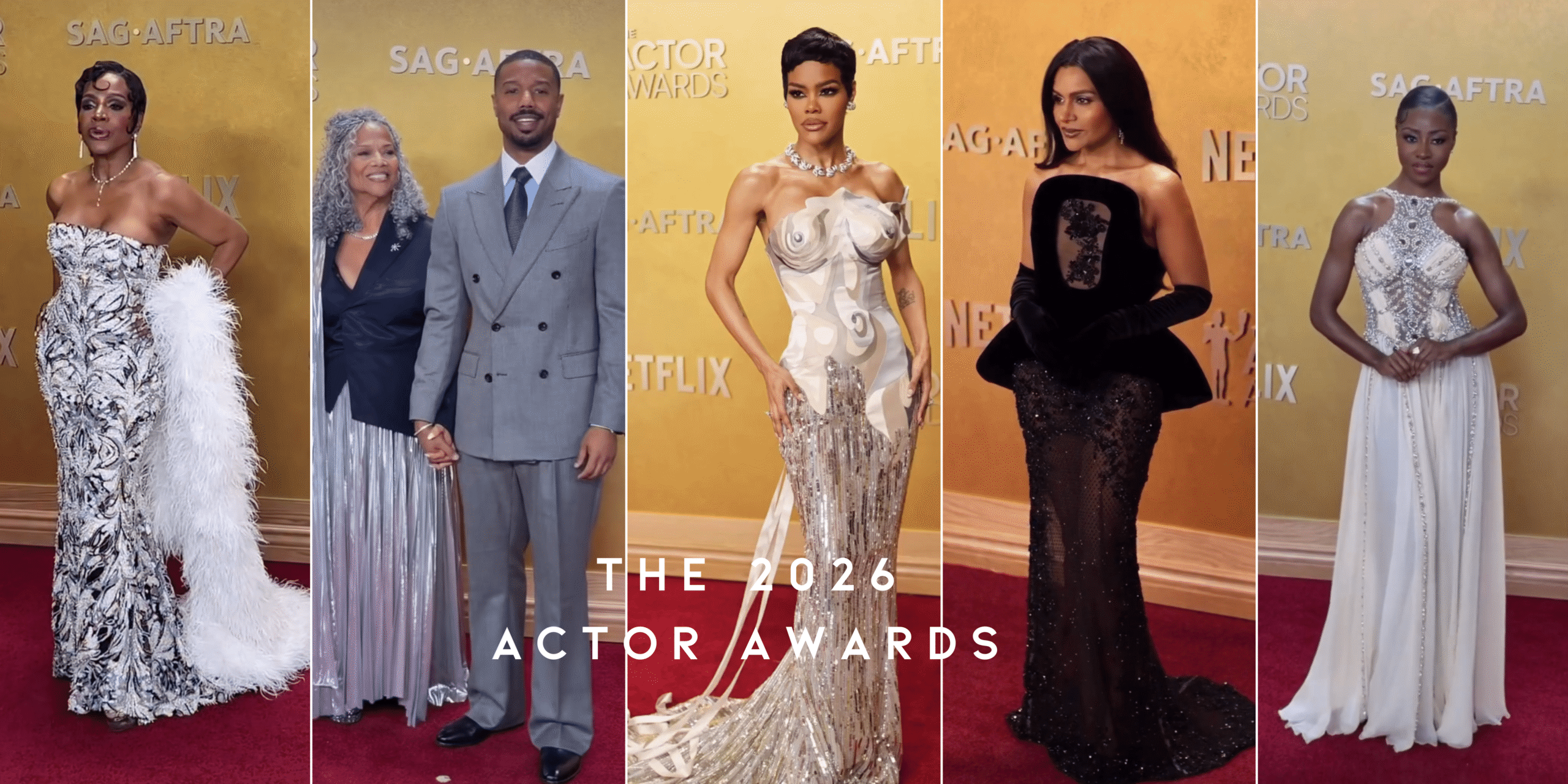 8 The Top Looks From The 2026 Sag Awards Teyana Taylor in Thom Browne Sheryl Lee Ralph in Saiid Kobe scaled