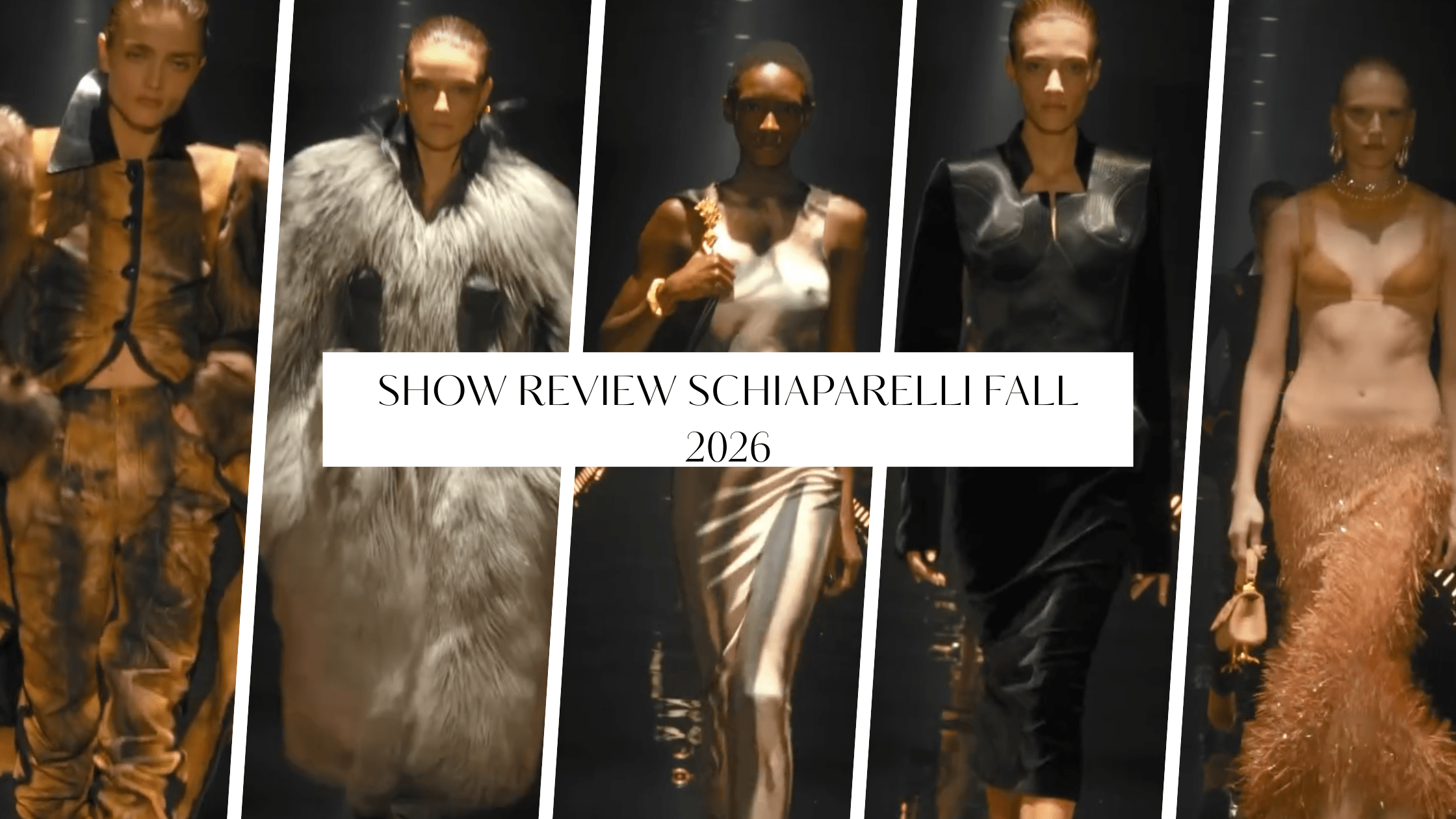 8989 Show Review Schiaparelli Fall 2026 at the Louvre with Sculptural Tailoring Sheer Knits and