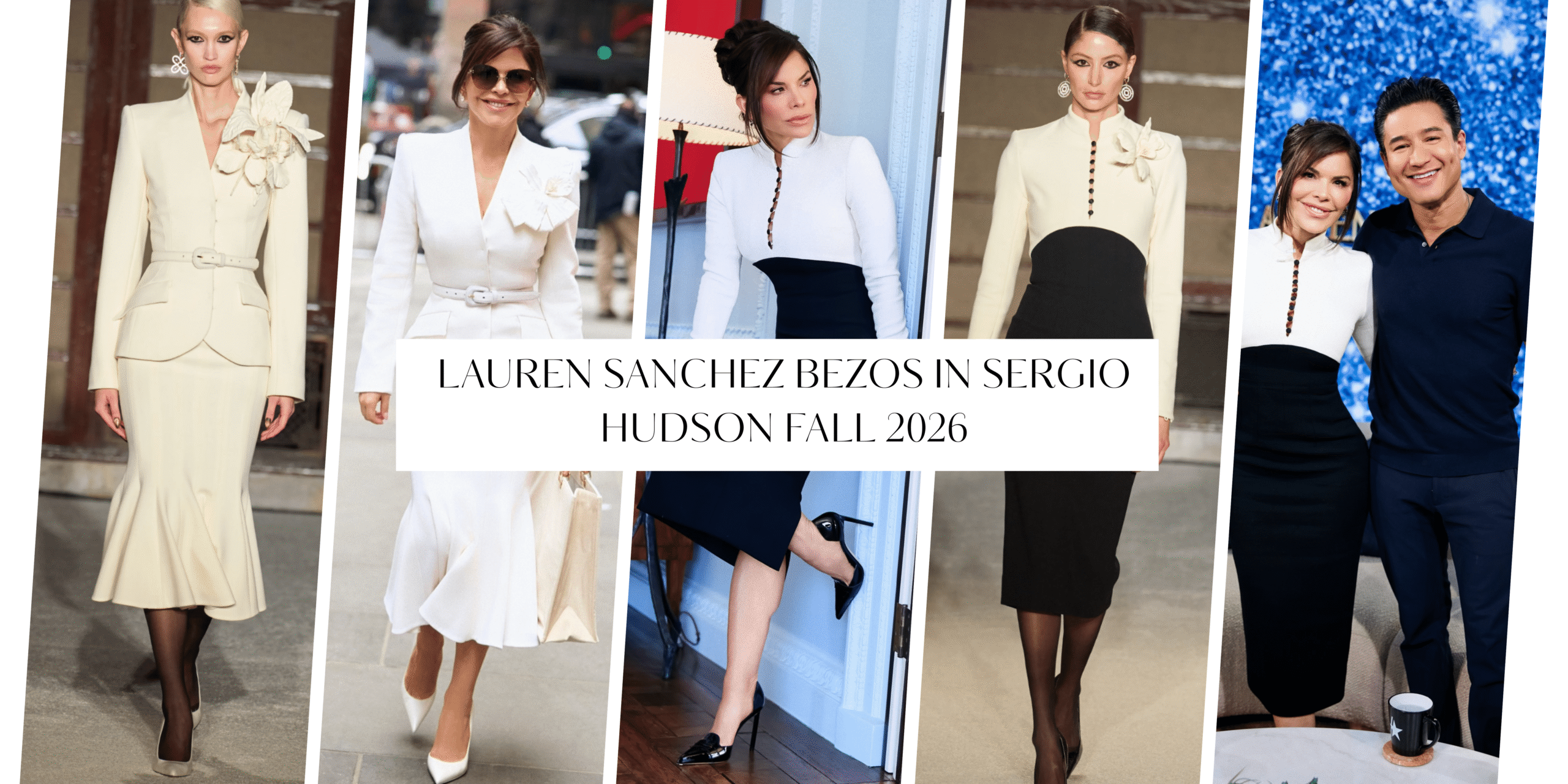 89898 Lauren Sanchez Bezos in White and Black Sergio Hudson Fall 2026 Structured Peplum and Colorblo scaled