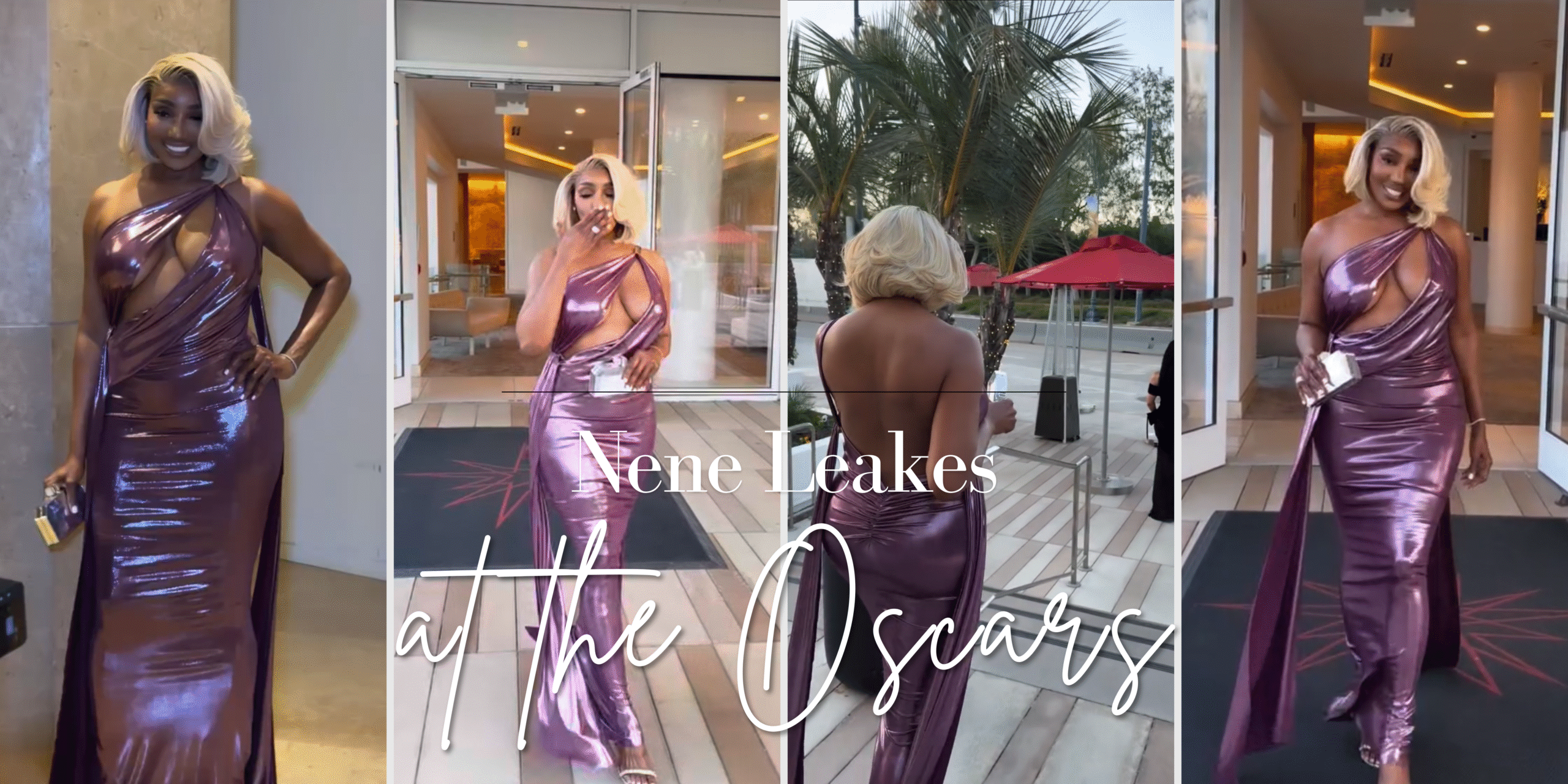 9090 Nene Leakes Hits Oscars 2026 Parties in Purple Metallic Michael Costello Gown scaled