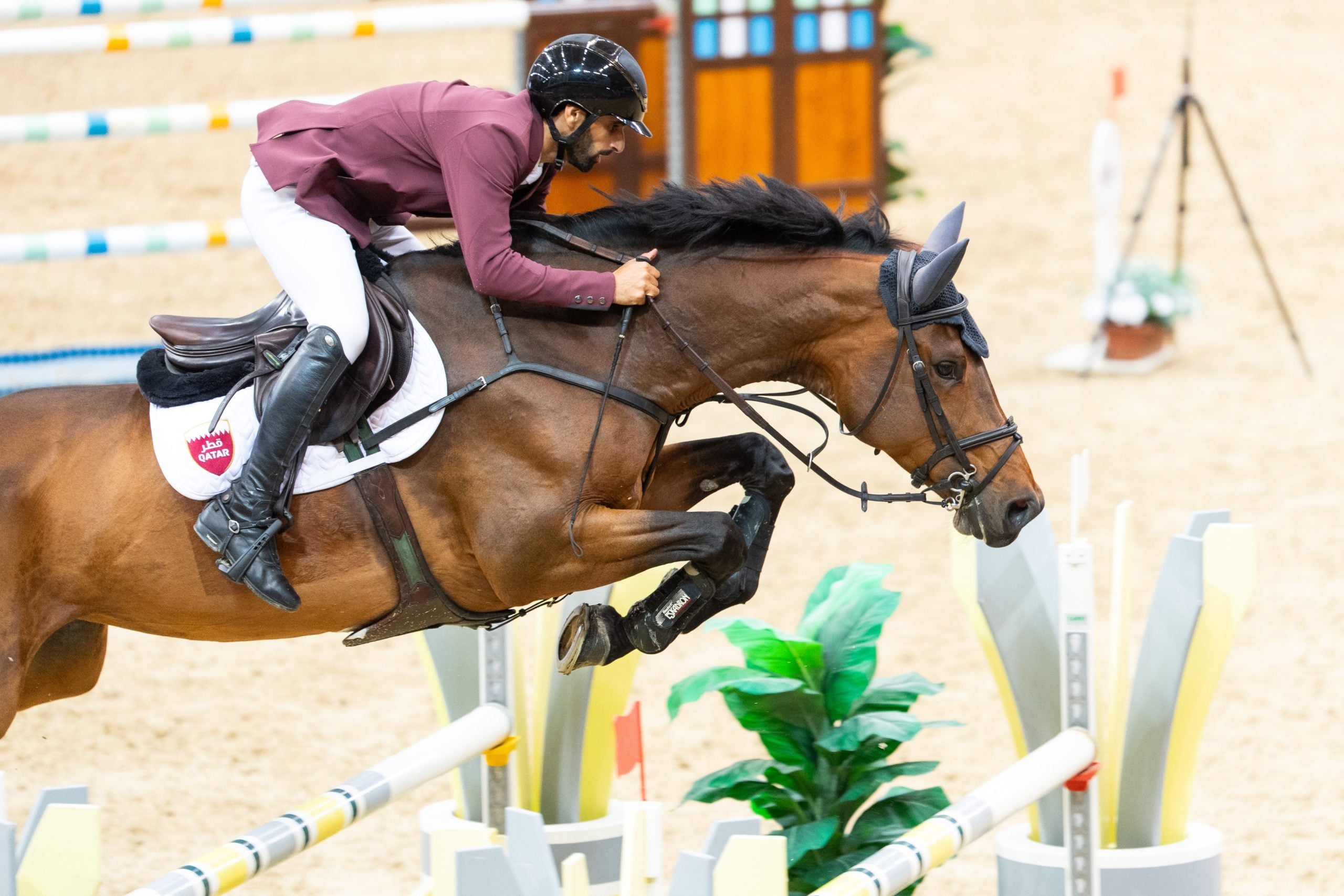 Rashid Towaim Ali Al Marri Navaronne runners up of the CSI5 Two phases 140 at Doha Equestrian Tour 2