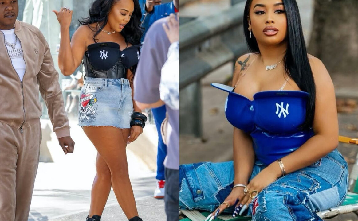 Who Wore It Better? Angela Simmons vs DreamDoll in a Yankees Hat Corset Top by Haus of Debonair Designz