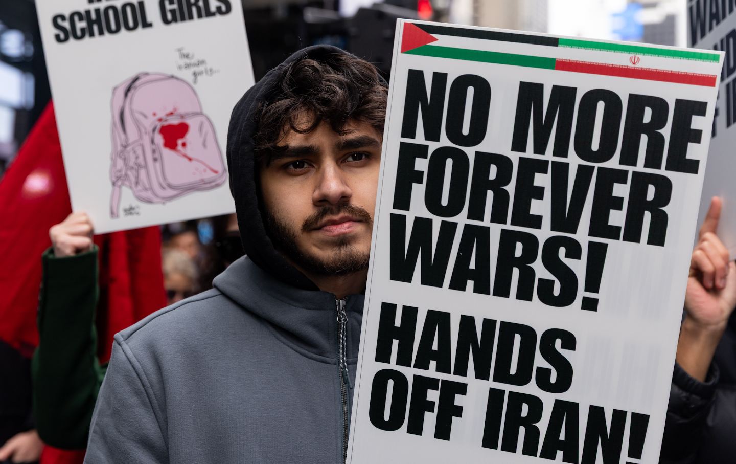 anti war times square iran