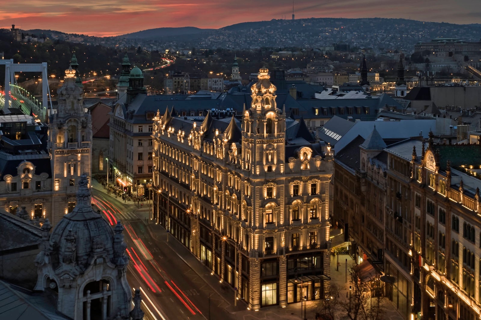 1. The St. Regis Budapest Facade aerial view