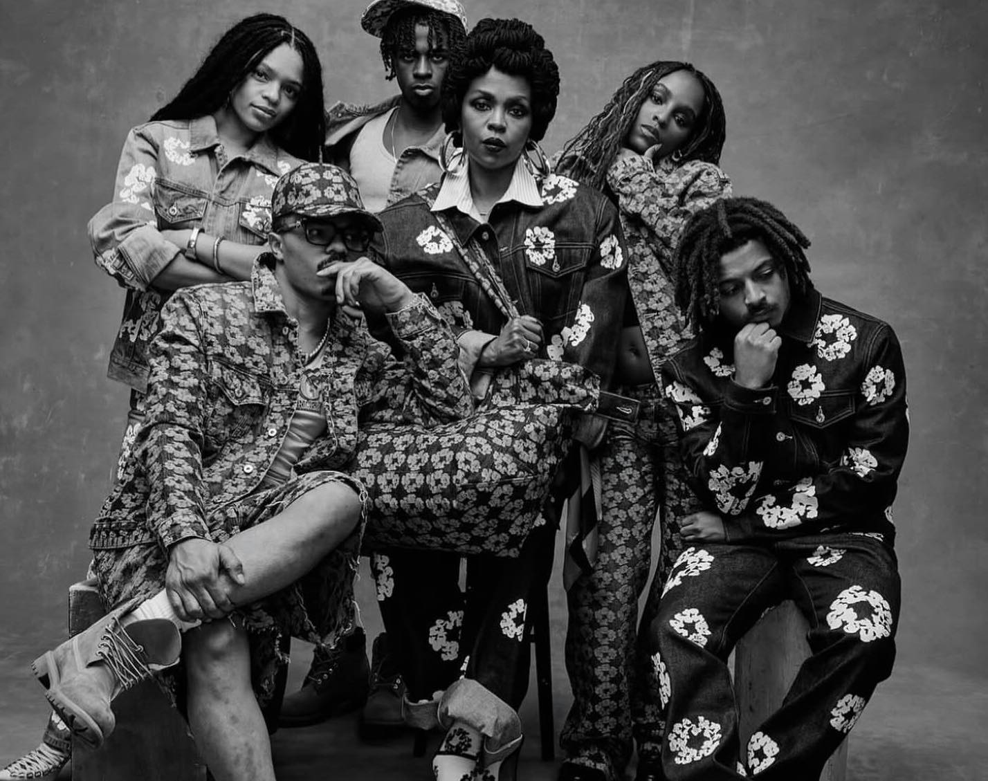 898 Lauryn Hill and Her Children Star in Black and White Denim Tears Spring 2026 Campaign Celebratin