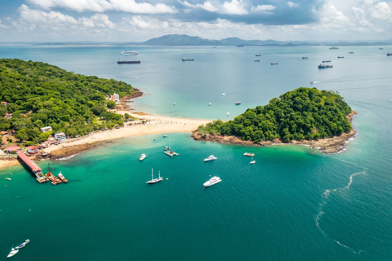 Aerial view of Taboga Island in Panama Gulf near Panama City mariusz prusaczyk