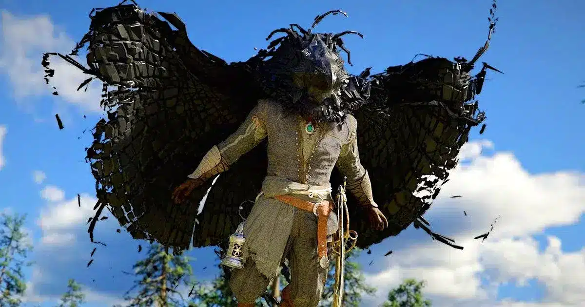 Crimson Desert Player flies into space.webp