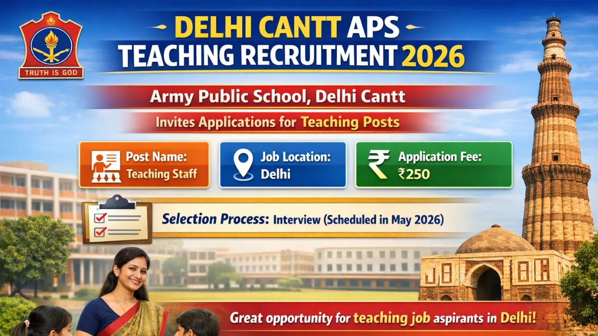 Delhi Cantt APS Teaching Recruitment 2026.webp