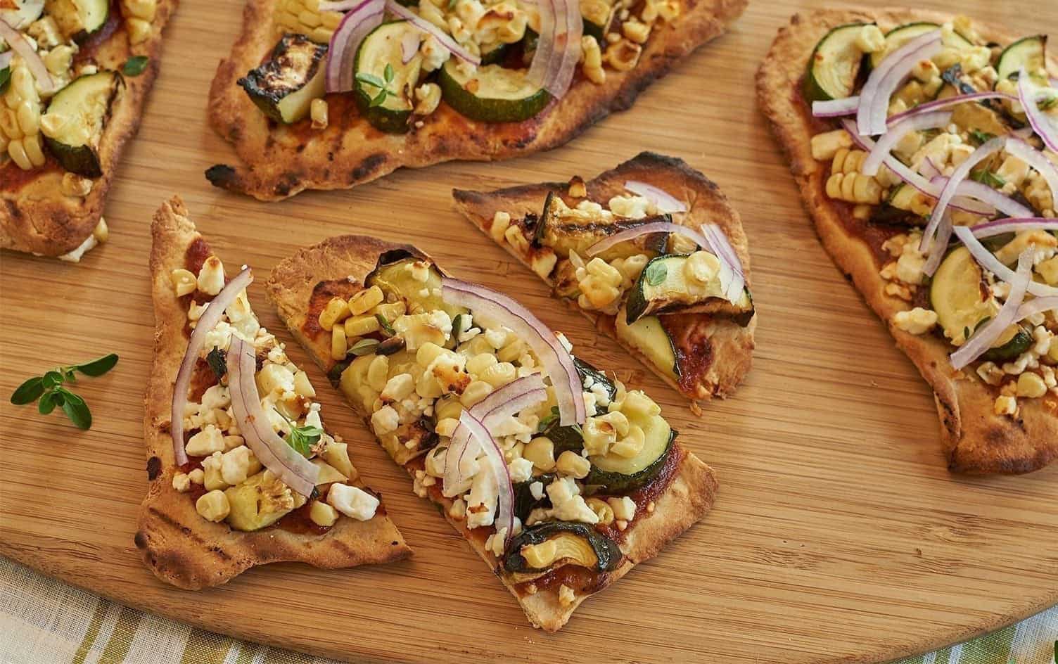 Grilled Corn Zucchini Flatbread