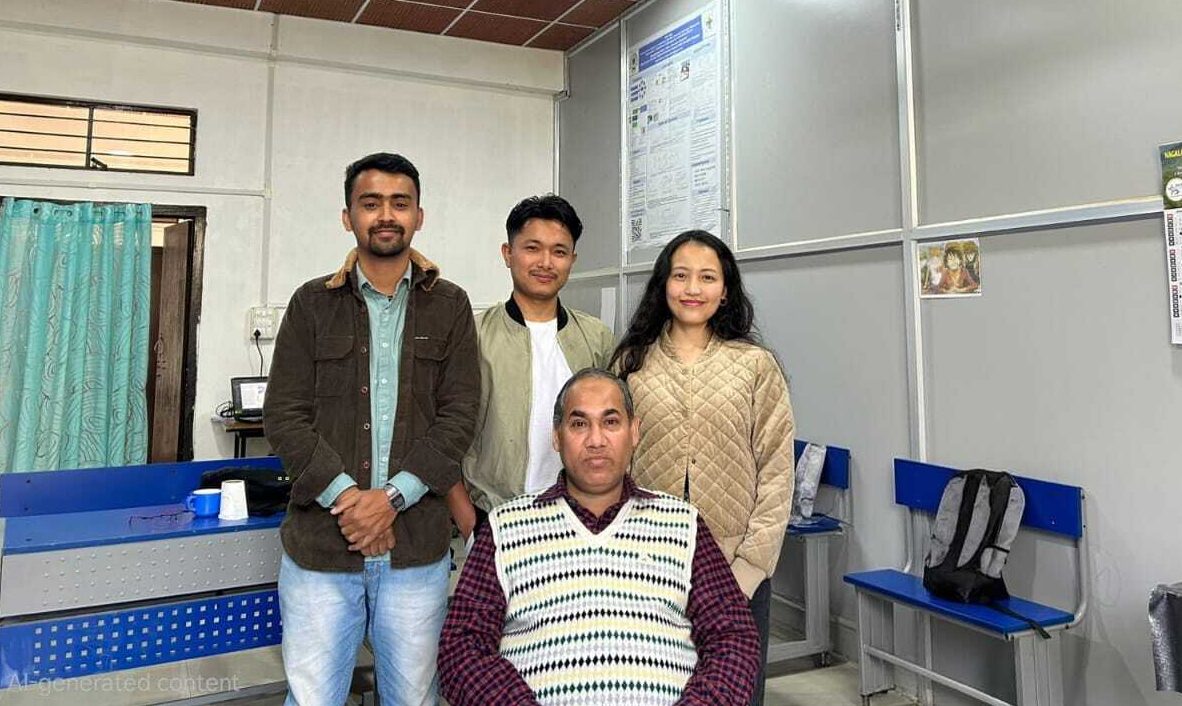 Mr Dipankar Hazarika Mr Nuphizo Shijoh Ms. Marjo A. Kichu with Dr Nurul Alam Choudhury Seated 1 e177