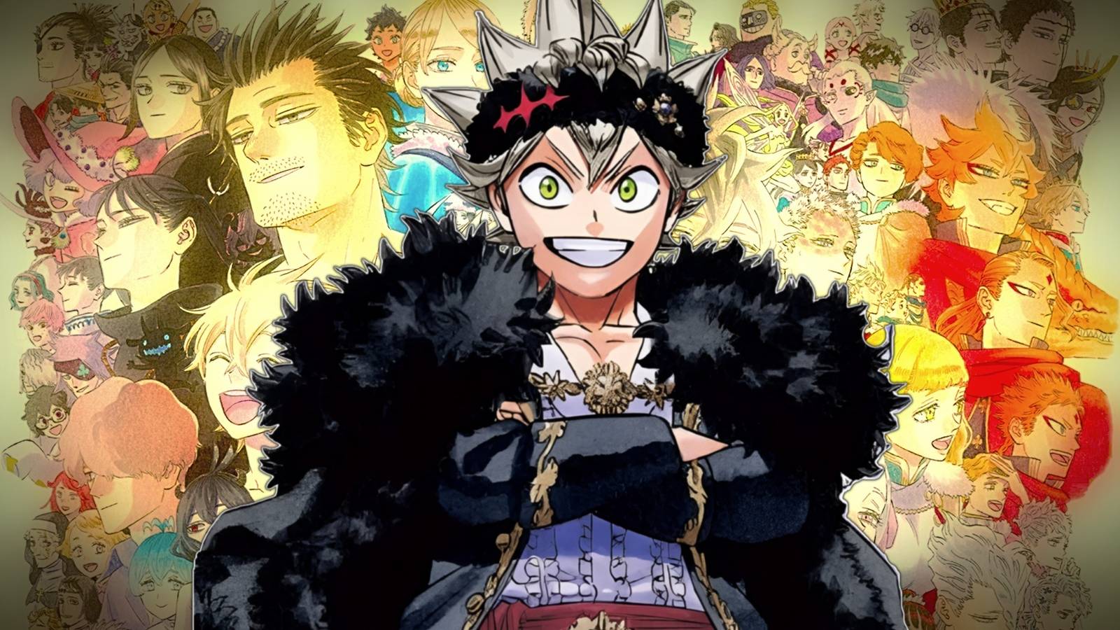 asta in front of the final color page of black clover