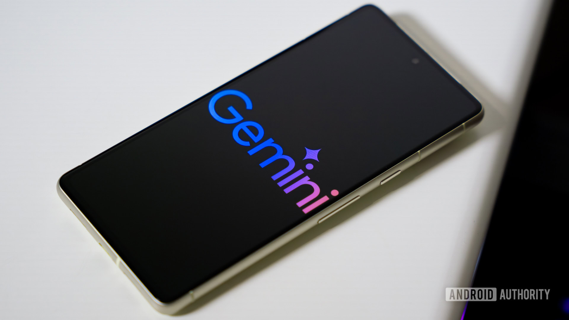 Google Gemini logo on smartphone stock photo 3