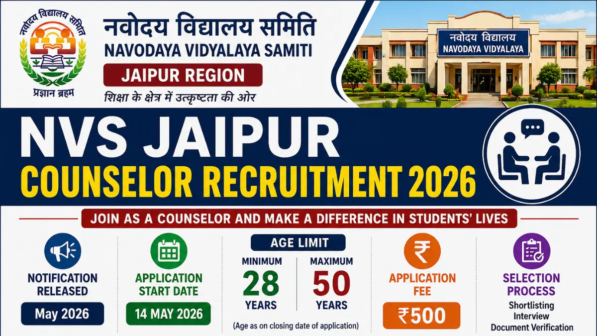 NVS Jaipur Counselor Recruitment 2026.webp