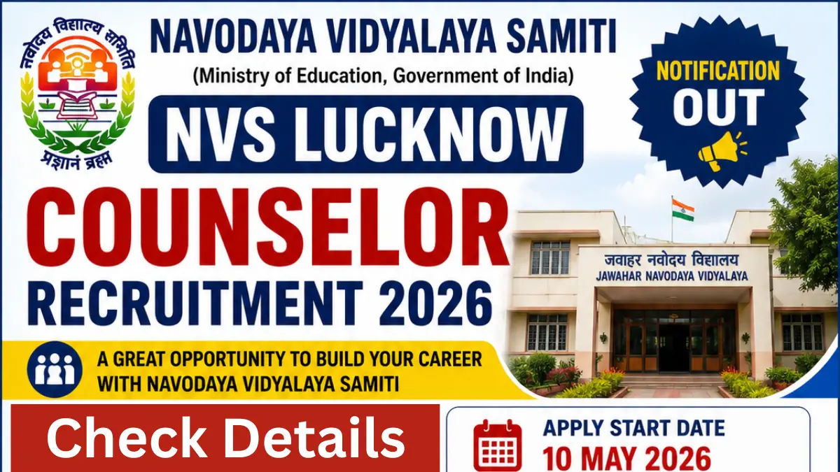 NVS Lucknow Counselor Recruitment 2026.webp