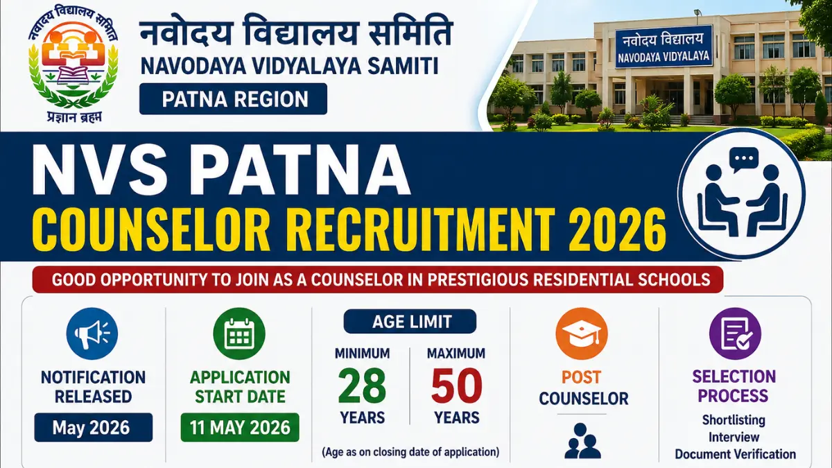 NVS Patna Counselor Recruitment 2026.webp