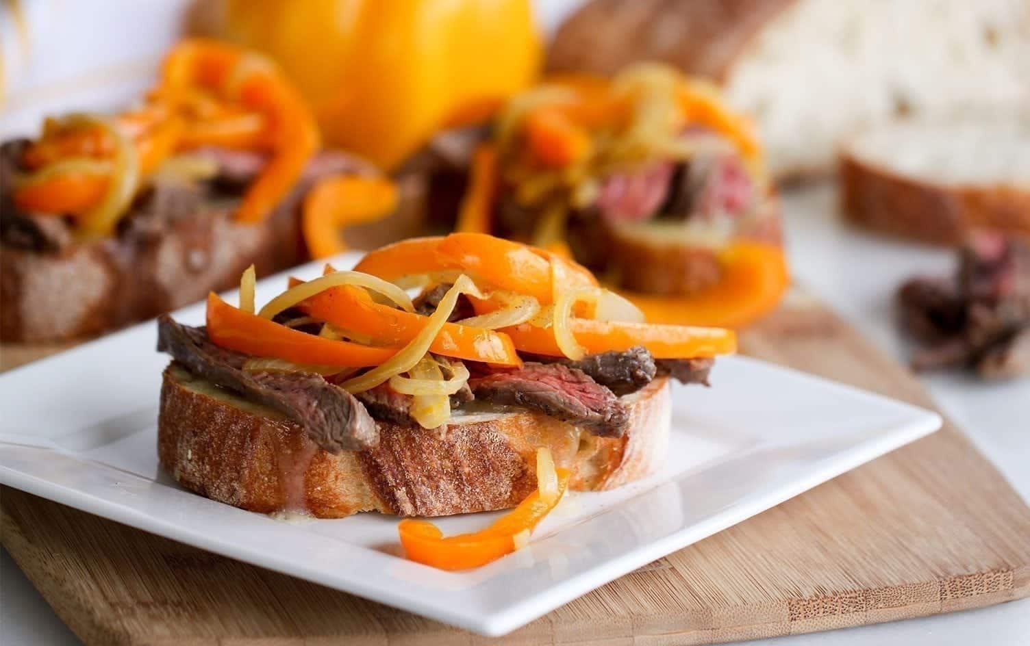 Open Faced Steak Sandwich