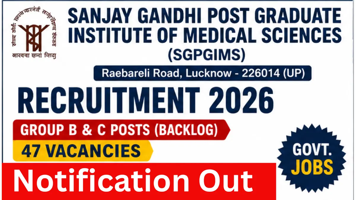SGPGIMS Lucknow Group B C Recruitment 2026.webp