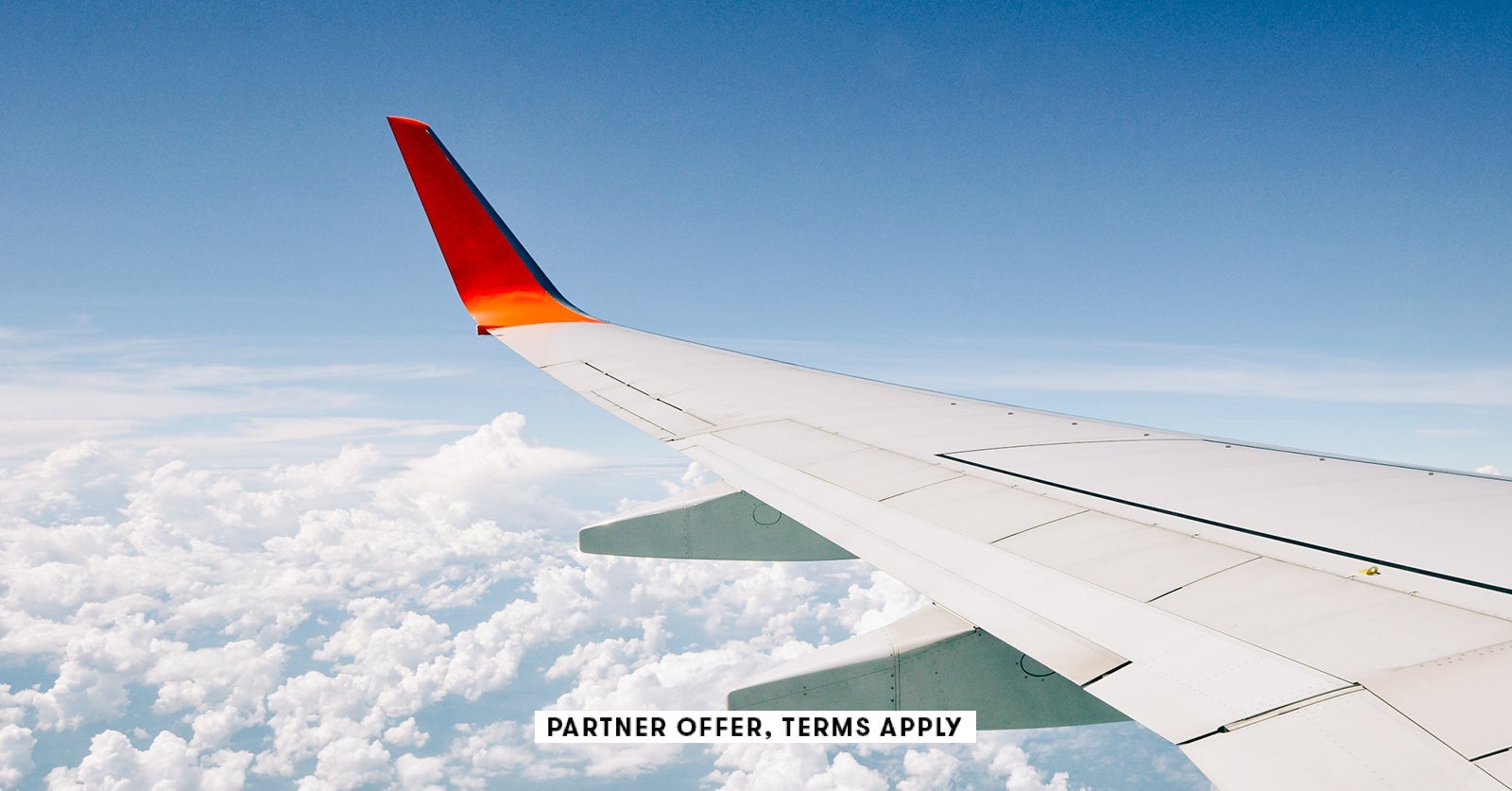SOCIAL IMAGE PARTNER OFFERS TERMS APPLY plane aircraft wing in sky 25krunya 3